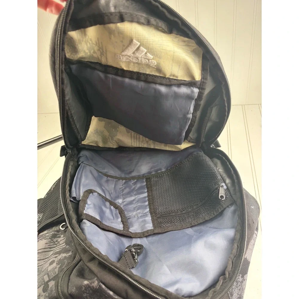 Adidas Unisex Black Gray Graphic Backpack Bookbag Laptop Travel School Bag